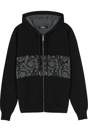 VERSACE Hættetrøje i Barocco-jacquard med lynlås