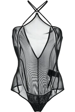 KNWLS Semi-gennemsigtig Celest bodysuit med halterneck