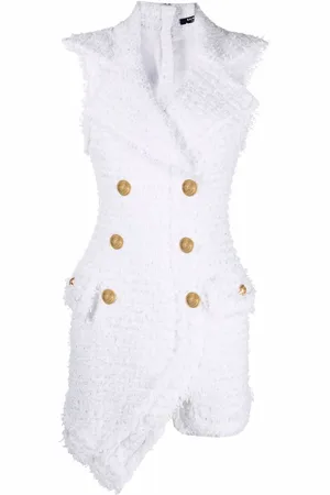 Balmain Kjole i tweed med dekorative knapper