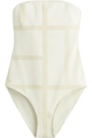 Totême Stropløs badedragt med monogram