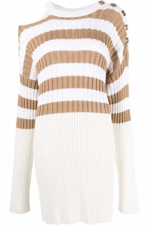 Balmain Skaterkjole i stribet strik
