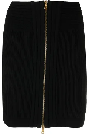 Balmain Ribstrikket nederdel med lynlås