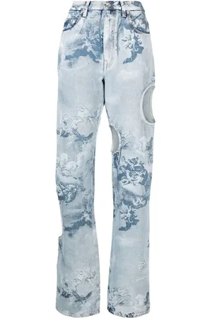OFF-WHITE Jeans i denim med udskæringsdetalje