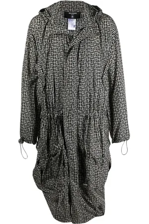Balmain Regnjakke med hætte og monogramtryk