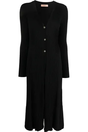 Twin-Set Ribstrikket cardi-frakke