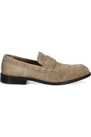 HUGO BOSS Penny-slot suede loafers