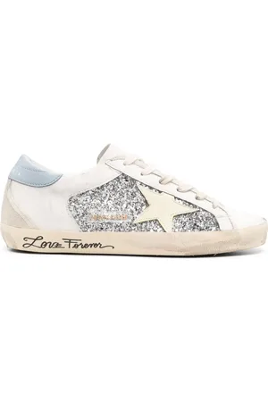 Golden Goose Low-top Superstar sneakers med glimmer