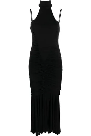 VERSACE Ruchet kjole med halterneck