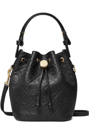 Tory Burch Quiltet bucket-taske i læder med T-monogram