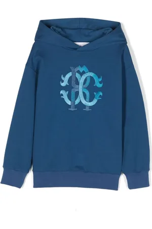 Roberto Cavalli Langærmet hættetrøje med broderet logo