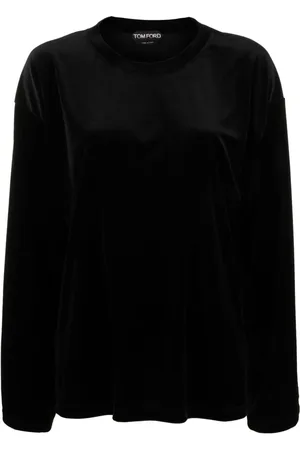 Tom Ford Sweatshirt i velour med rund hals