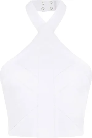 Balmain Cropped strikket top med halterneck