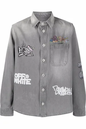 OFF-WHITE X Graffiti Milano by Leonardo Totino skjorte i denim