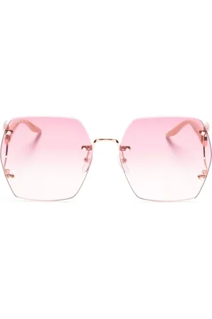 Gucci GG solbriller med geometrisk stel