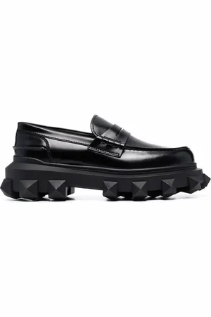 VALENTINO GARAVANI Trackstud loafers i læder