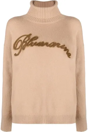 BLUMARINE Trøje med intarsiastrikket logo