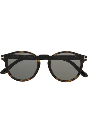 Tom Ford Solbriller med skildpaddeeffekt og rundt stel