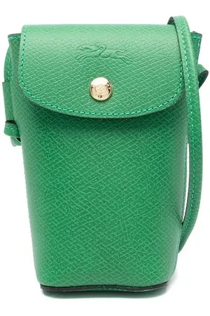Longchamp Mobilholder i læder med præget logo
