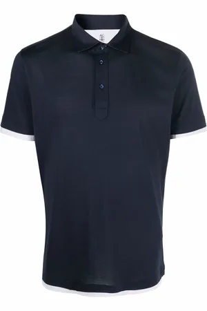 Brunello Cucinelli Polo i bomuldssilke