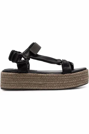 Brunello Cucinelli Monili-udsmykkede sandaler med plateausål