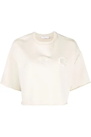 IRO Cropped T-shirt med broderet logo
