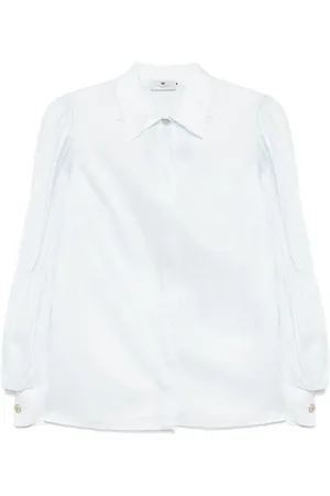 Elisabetta Franchi Skjorte i muslin med flounce-ærmer