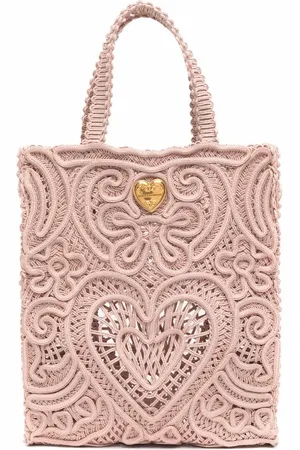Dolce & Gabbana Lille Beatrice-tote med cordonetto-blonder