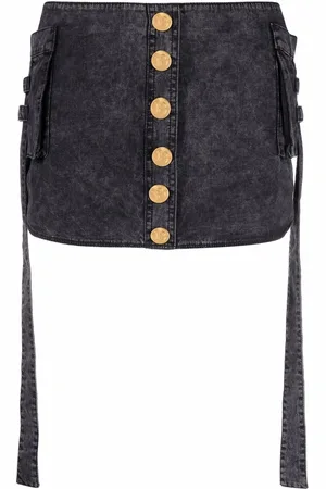 Balmain Kort denimnederdel med knapper
