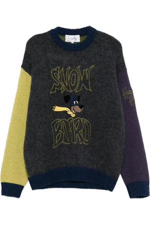 JC DE CASTELBAJAC Sweater med tegneserie-broderi fra 1980