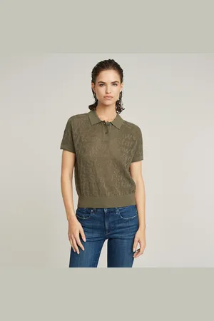 G-Star Pointelle Lightweight Knitted Polo - - Women