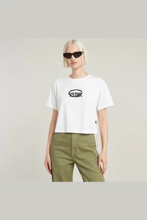 G-Star Cropped Logo Relaxed Top - - Women