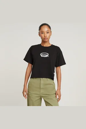 G-Star Cropped Logo Relaxed Top - - Women