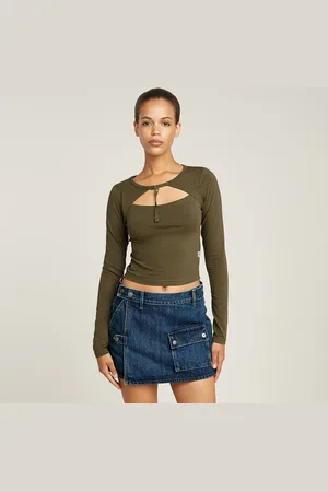 G-Star Cropped Keyhole Slim Top - - Women