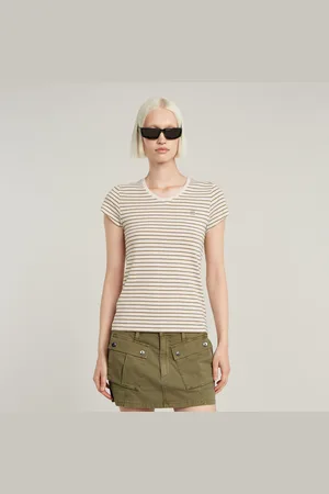 G-Star Stripe Eyben Slim V-Neck Top 2.0 - - Women