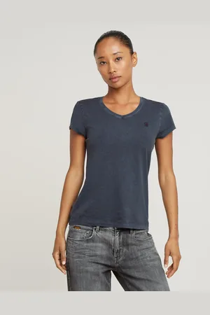G-Star Overdyed Eyben Slim V-Neck Top 2.0 - - Women