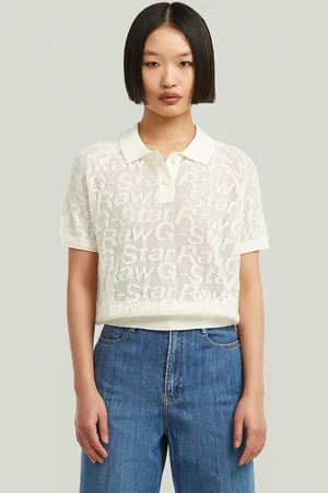 G-Star Pointelle Lightweight Knitted Polo - - Women