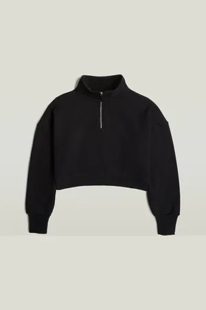 G-Star Cropped Half Zip Loose Sweater - - Women