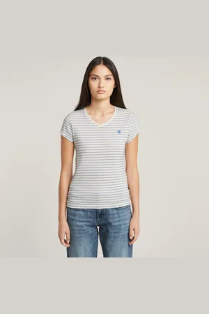 G-Star Stripe Eyben Slim V-neck T-Shirt 2.0 - - Women