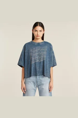 G-Star Washed Multi Logo Oversized T-Shirt - - Women