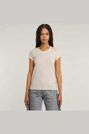 G-Star Stripe Eyben Slim V-neck T-Shirt 2.0 - - Women