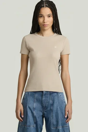 G-Star Rib Cap Sleeve T-Shirt - - Women
