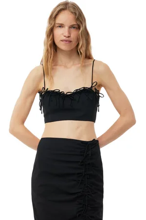 Ganni Drapey Melange Sleeveless Top Dame Størrelse 36 Med Stropper