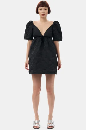 Ganni Botanical Jacquard Minikjole Dame Størrelse 32