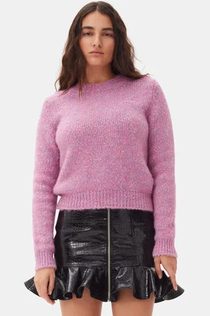 Ganni Pink Sweater I Dame Størrelse M Alpaca/Elastan/Økologisk Bomuld