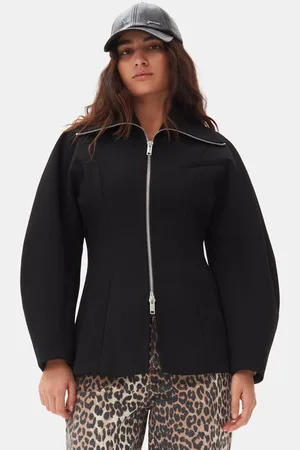 Ganni Black Signature Naplack Cap Polyurethane/Genanvendt Polyester/Viskose