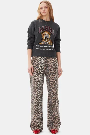 Ganni Printed Izey Jeans I Mixed Dame Størrelse 28