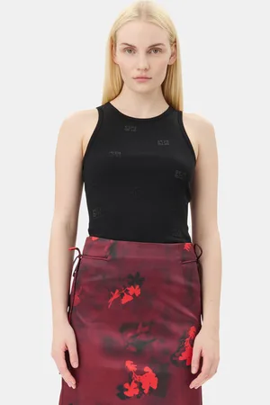 Ganni Rhinestone Butterfly Tanktop Dame Størrelse M