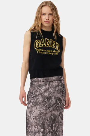 Ganni Graphic Vest Dame Størrelse 2Xl