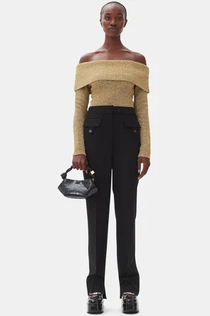 Ganni Black Suiting Bukser Dame Størrelse 38