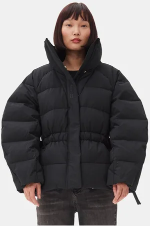 Ganni Tech Oversized Dynejakke Dame Størrelse L/Xl Genanvendt Polyester